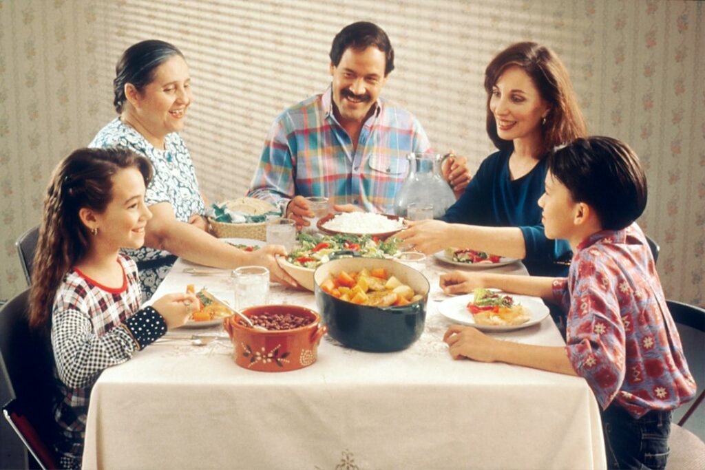Family gathering representing conversations between generations